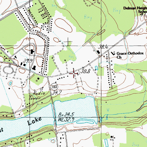 Topographic Map of Kingdom Hall of Jehovahs Witnesses Forest Lake Congregation, SC