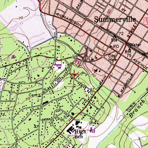 Topographic Map of First Missionary Baptist Church, SC