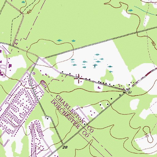 Topographic Map of First Southern Methodist Church of Summerville, SC