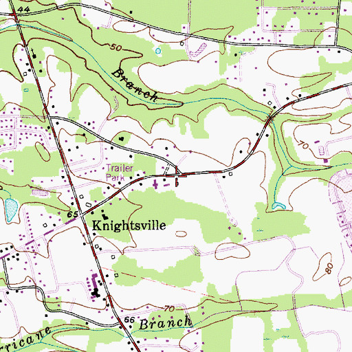 Topographic Map of Knightsville United Methodist Church, SC