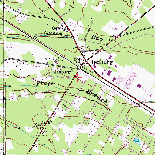 Topographic Map of New Life Baptist Church, SC