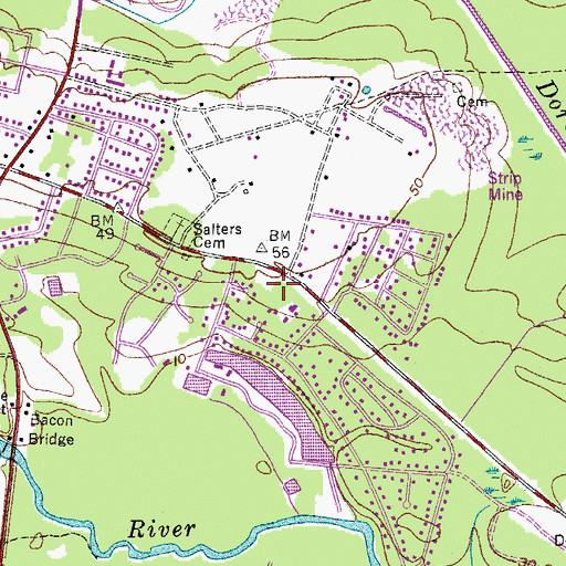 Topographic Map of Old Fort Baptist Church, SC