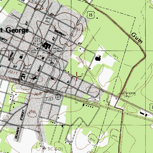 Topographic Map of Saint George United Methodist Church, SC