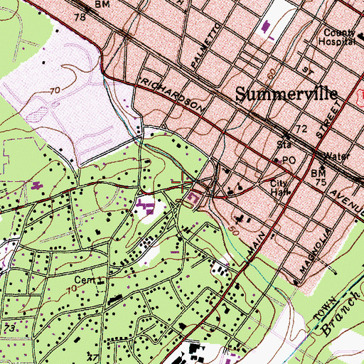 Topographic Map of Summerville Baptist Church Christian Life Center, SC