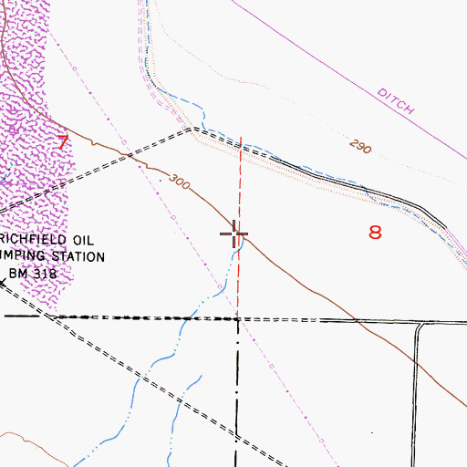 Topographic Map of Sandy Creek, CA