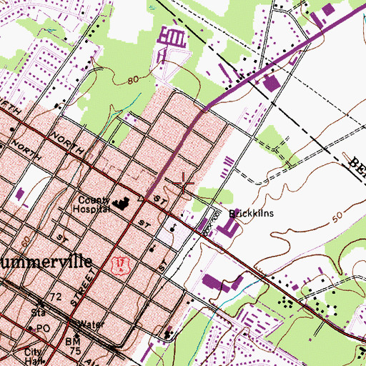 Topographic Map of Summerville Church of the Nazarene, SC