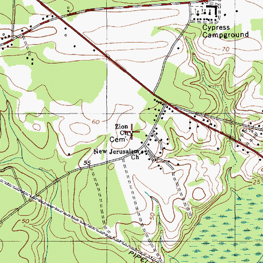 Topographic Map of Zion Pilgrim Christian Church, SC