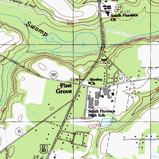Topographic Map of Abundant Life Fellowship Church, SC