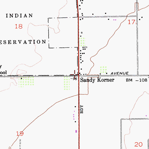 Topographic Map of Sandy Korner, CA