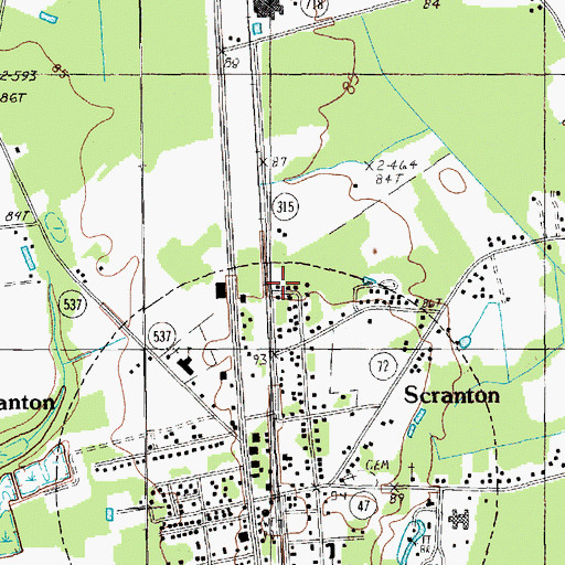 Topographic Map of Mount Morian Baptist Church, SC