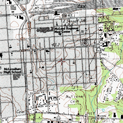 Topographic Map of New Life Assembly of God Church, SC