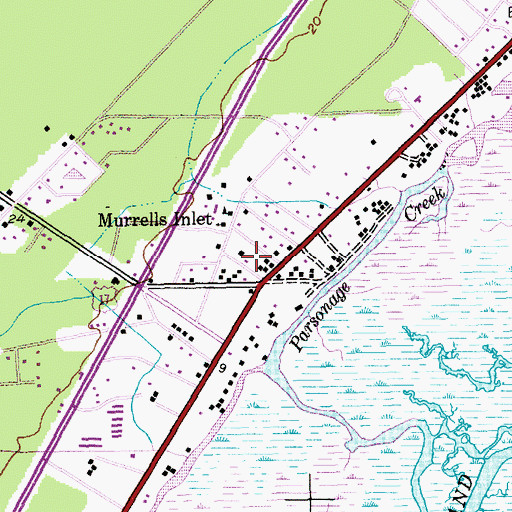 Topographic Map of Murrells Inlet Church of God, SC