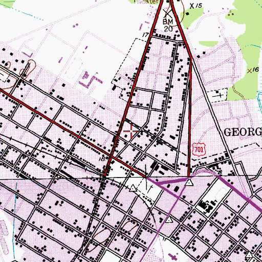 Topographic Map of Eastside Free Will Baptist Church of Pentecost, SC