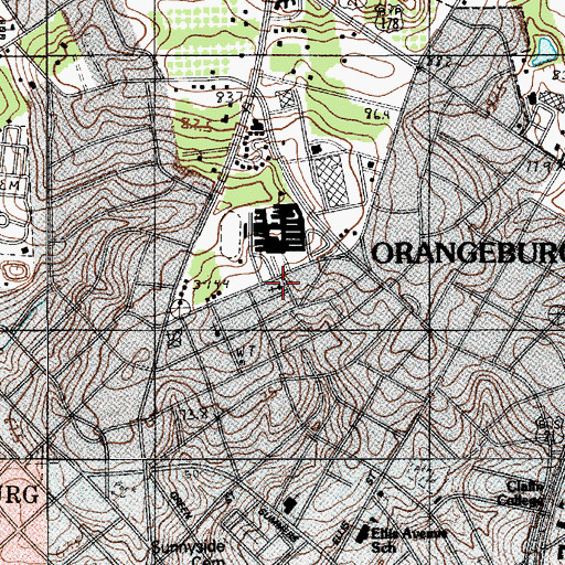 Topographic Map of Orangeburg Seventh Day Adventist Church, SC