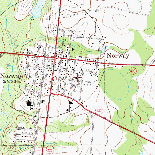 Topographic Map of Saint Johns United Methodist Church, SC
