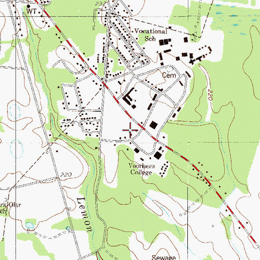 Topographic Map of Voorhees College Saint Philips Chapel, SC
