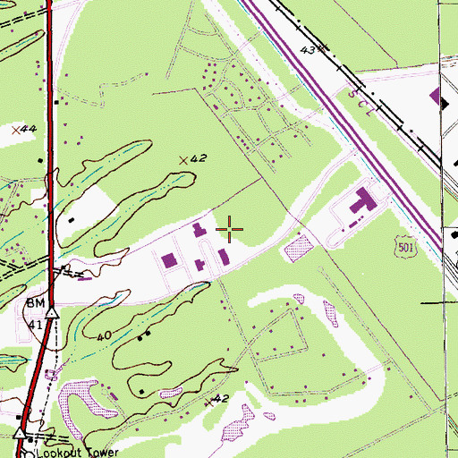 Topographic Map of Coastal Carolina University Kimbel Library, SC
