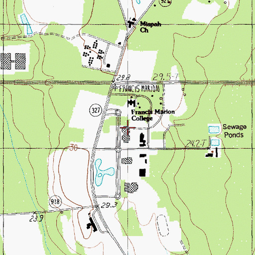 Topographic Map of Francis Marion University Cauthen Educational Media Center, SC