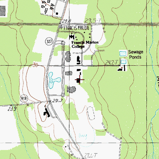 Topographic Map of Francis Marion University James A Rogers Library, SC
