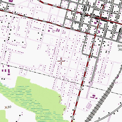 Topographic Map of Pine Crest Baptist Church, SC