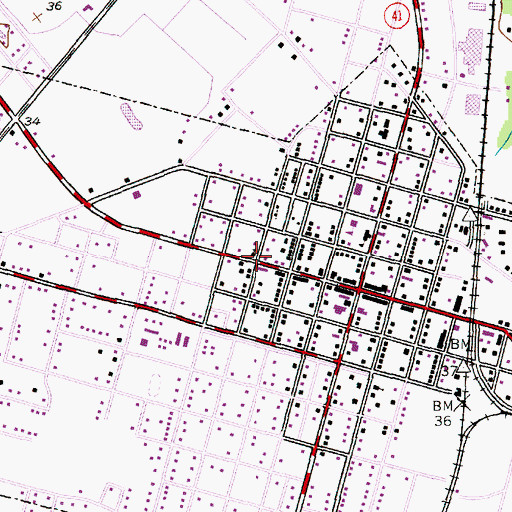 Topographic Map of Piney Grove Baptist Church, SC