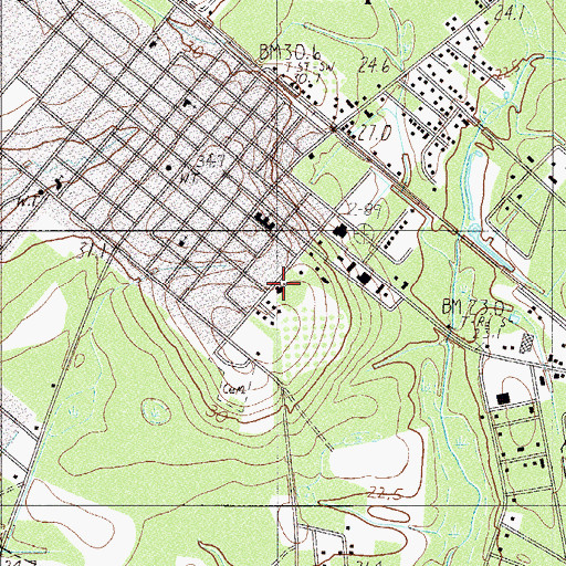 Topographic Map of Saint Marys Catholic Church, SC