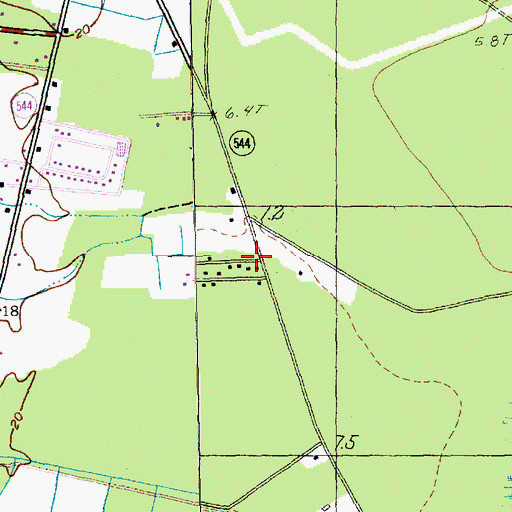 Topographic Map of Calvary Bible Church, SC