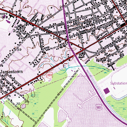 Topographic Map of Conway Freewill Baptist Church, SC