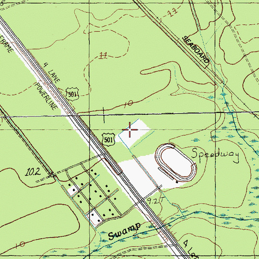 Topographic Map of Grand Strand Baptist Church, SC