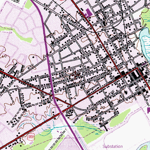 Topographic Map of Mason Temple Church of God in Christ, SC
