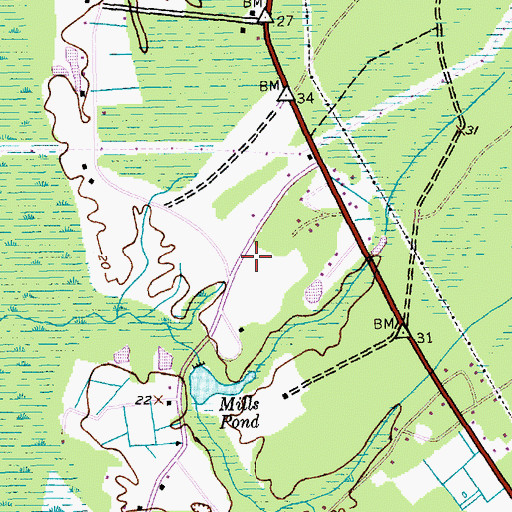 Topographic Map of Socastee Church of God, SC