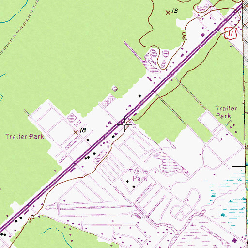 Topographic Map of Surfside Christian Church, SC