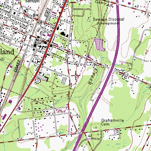 Topographic Map of Lovely Hill Baptist Church, SC