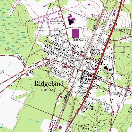Topographic Map of Saint Paul United Methodist Church, SC