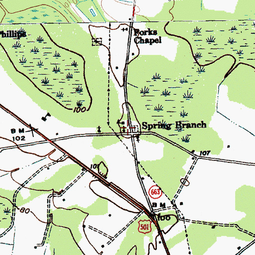 Topographic Map of Blessed Hope Baptist Church, SC