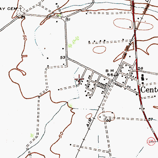 Topographic Map of Centerville Baptist Church, SC