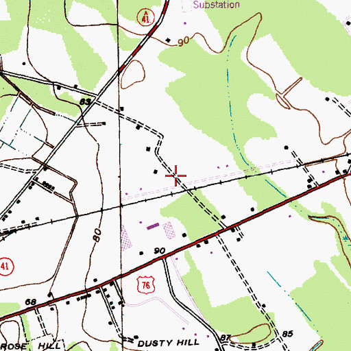 Topographic Map of East Marion Pentecostal Holiness Church, SC