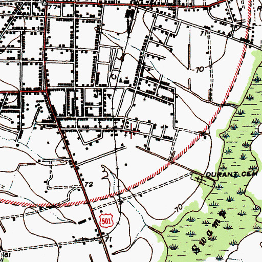 Topographic Map of Monument of Faith Evangelistic Church, SC