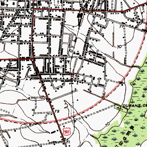Topographic Map of Mount Olive Seventh Day Adventist Church, SC