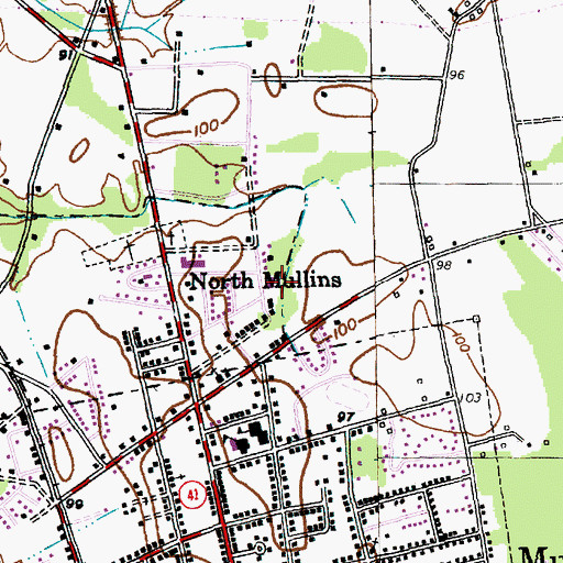 Topographic Map of Mullins First Pentecostal Holiness Church, SC