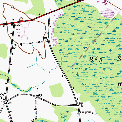 Topographic Map of Mullins - Marion Original Free Will Baptist Church, SC