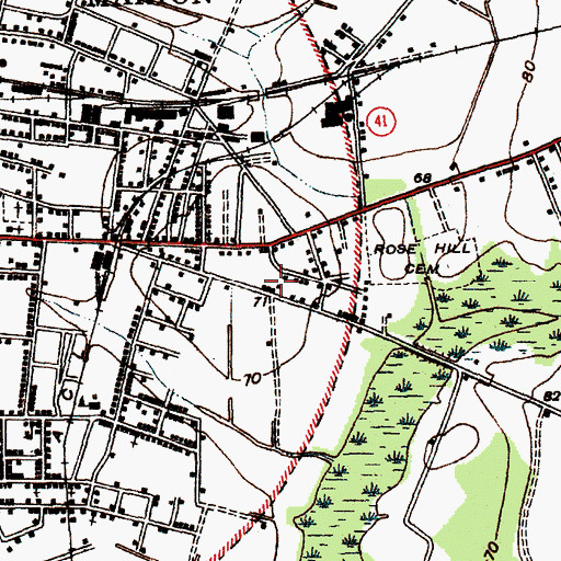 Topographic Map of Refuge Pentecostal Church, SC