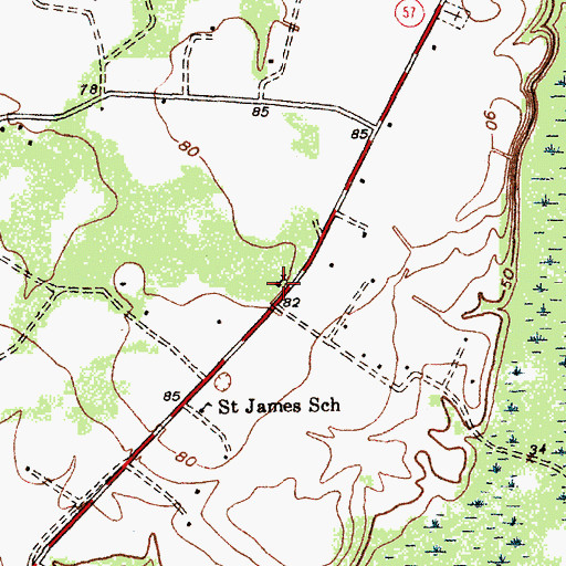 Topographic Map of Saint James African Methodist Episcopal Church, SC