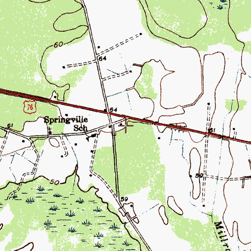 Topographic Map of Saint Stephens Baptist Church, SC