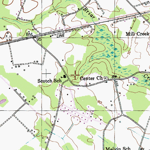 Topographic Map of Woodlawn Park Baptist Church, SC