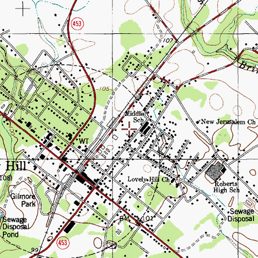 Topographic Map of Hill Zion Missionary Baptist Church, SC