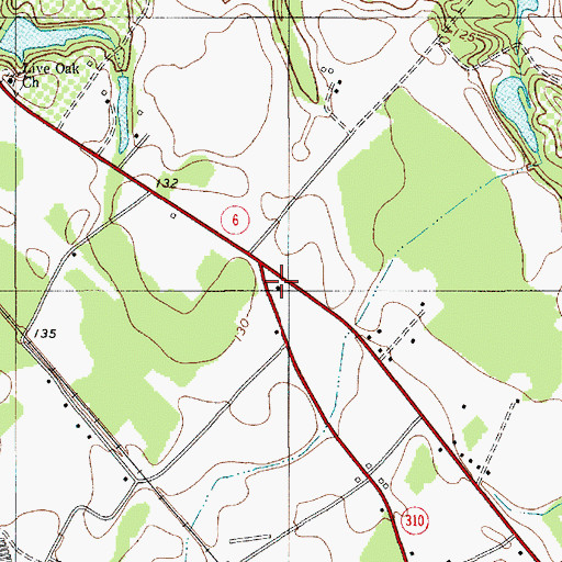 Topographic Map of Hope Lutheran Church, SC