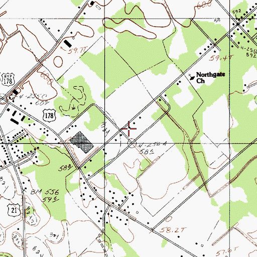 Topographic Map of Jerusalem Baptist Church, SC