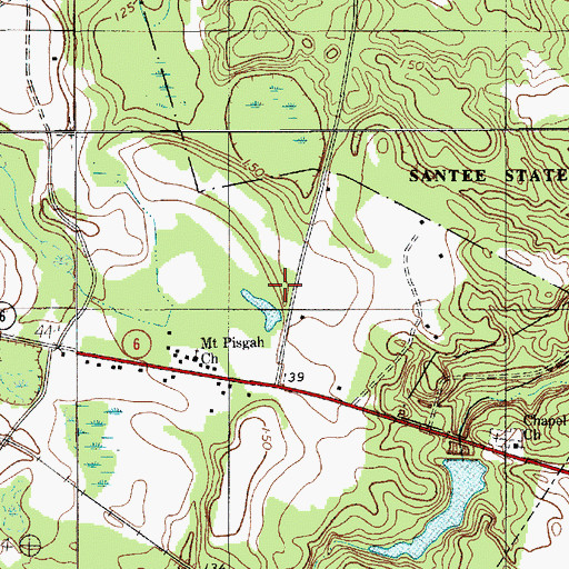 Topographic Map of Lake Marion Christain Fellowship Church, SC