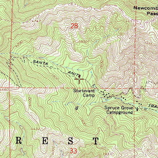 Topographic Map of Santa Anita Trail, CA